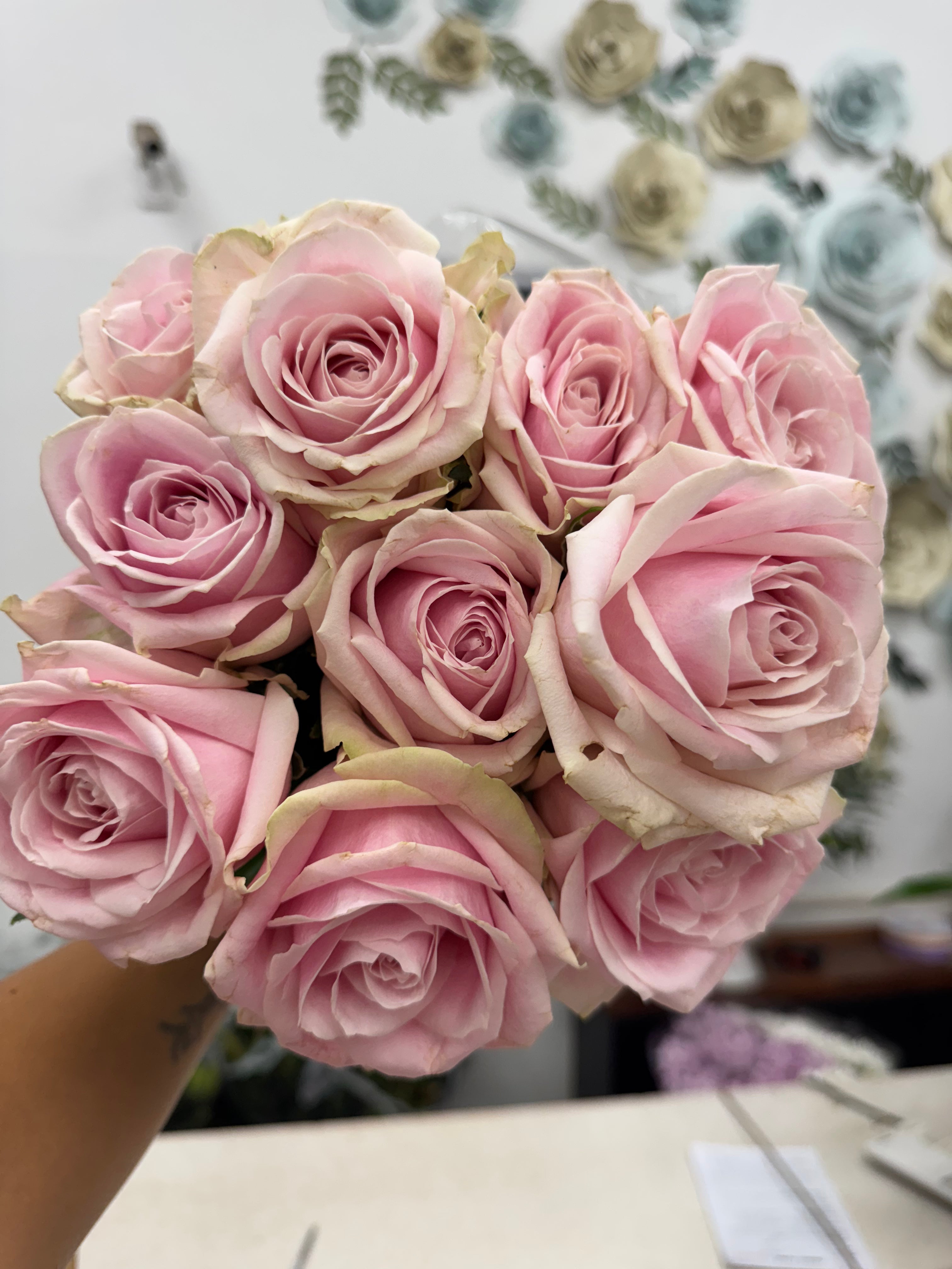 Pink Roses Bunch